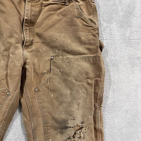 Carhartt B01 BRN Pants 37x30* Double Knee Carpenter Thrashed Distressed VTG USA - Picture 8 of 16